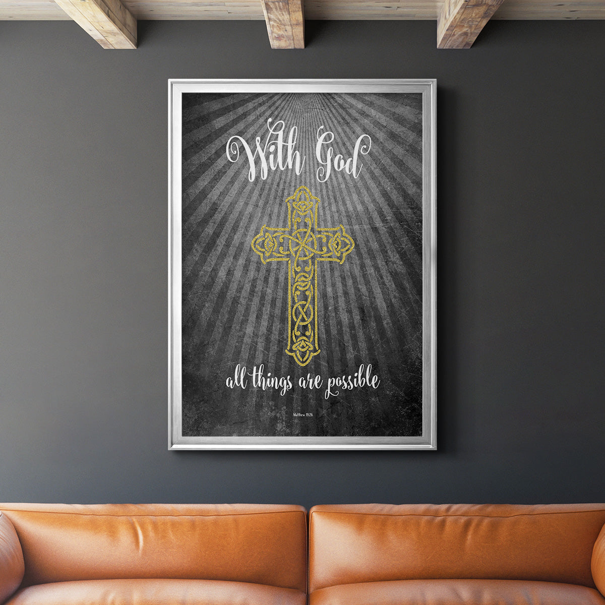 With God Gold - Modern Framed Canvas Print