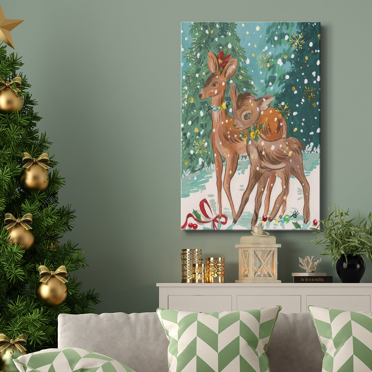 Doe and Fawn I - Gallery Wrapped Canvas