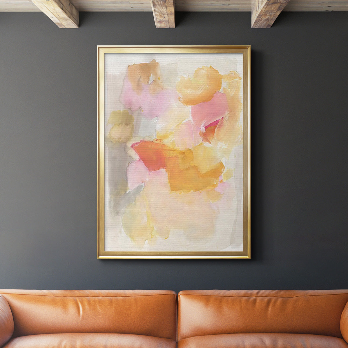 Warm Petals I - Modern Framed Canvas Print