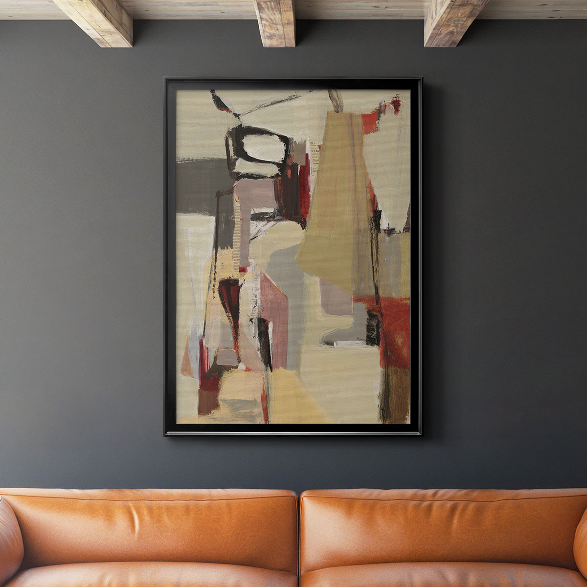 Peaches - Modern Framed Canvas Print