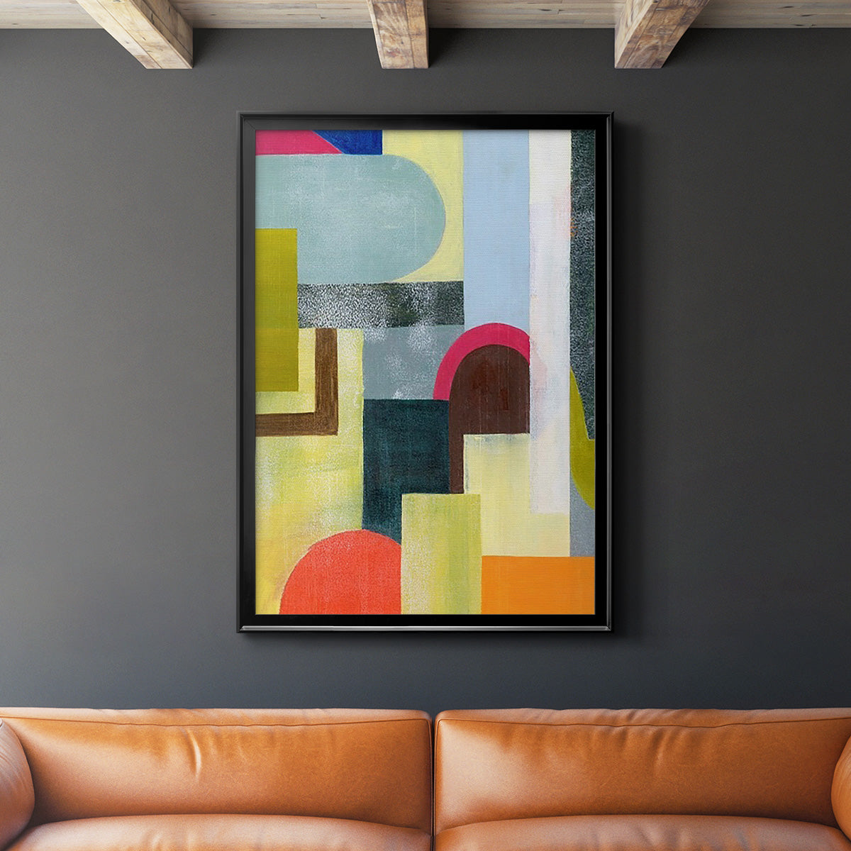 City of Rainbows I - Modern Framed Canvas Print