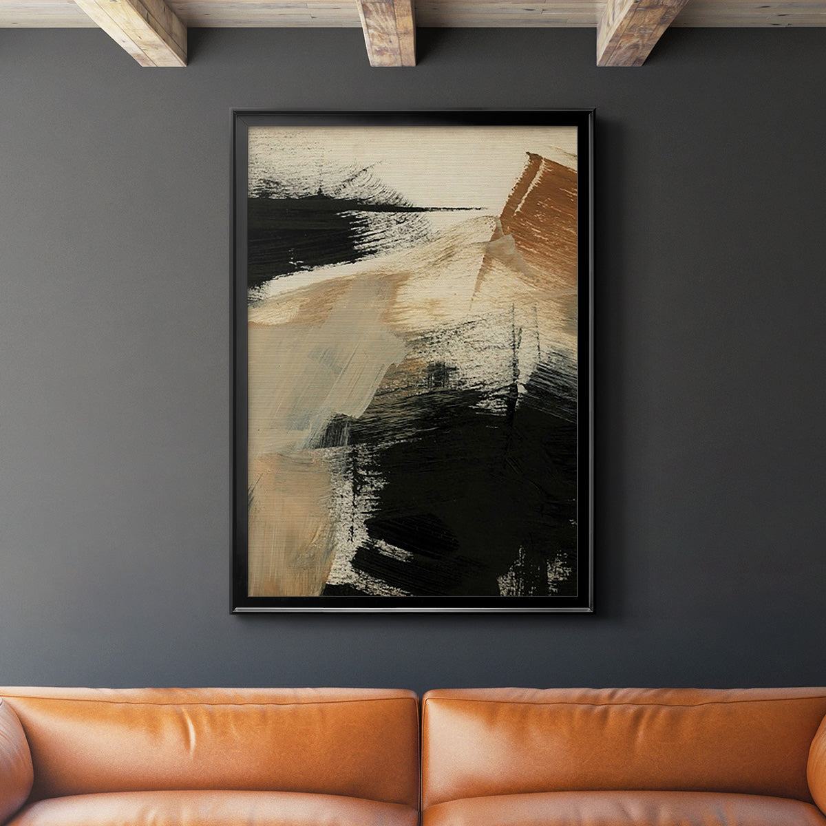 Baked Paintstrokes III - Modern Framed Canvas Print