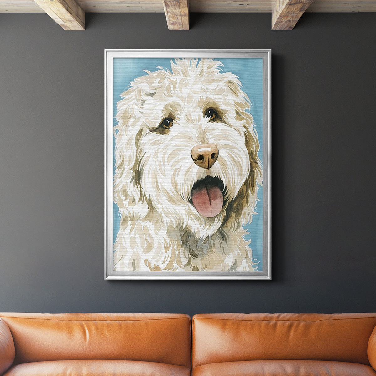 Labradoodle II - Modern Framed Canvas Print