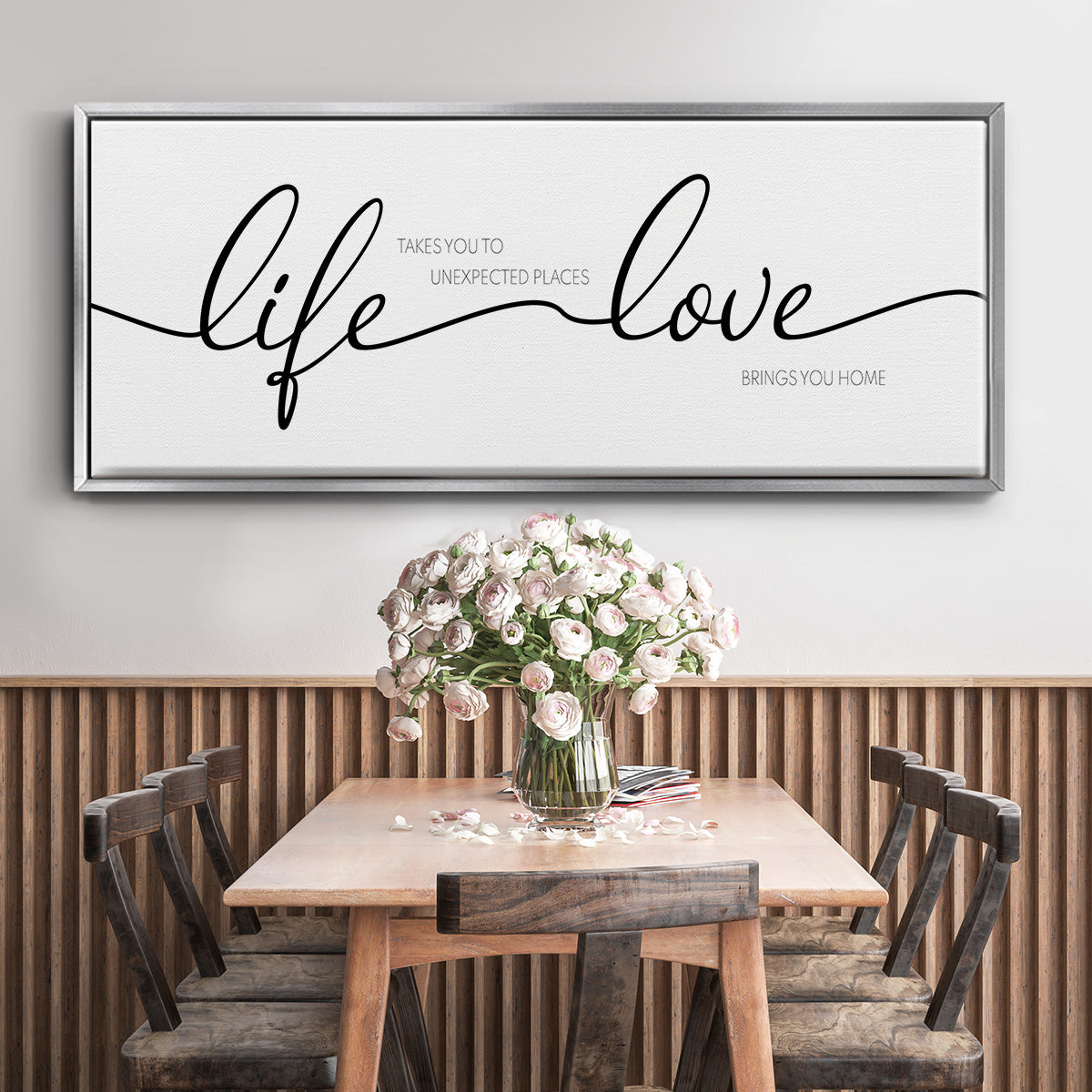 Life Takes You Love Brings You - Floater Framed Canvas Print