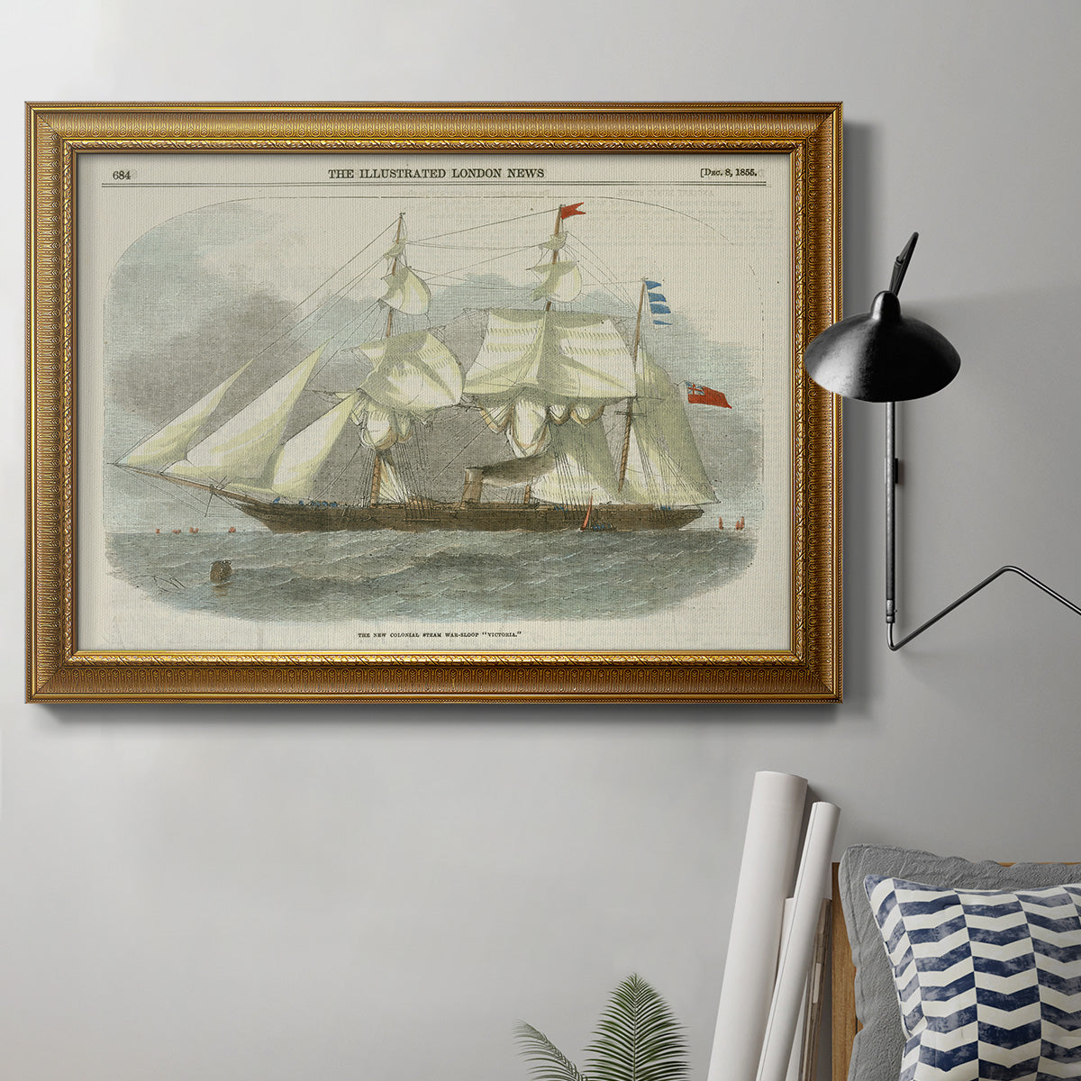 Antique Clipper Ship III Premium Framed Canvas- Ready to Hang