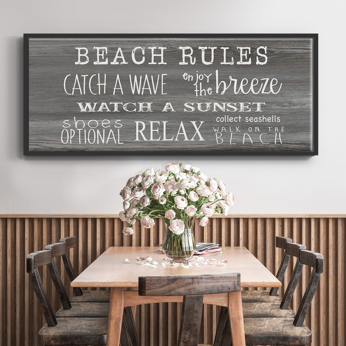 Beach Rules - Floater Framed Canvas Print