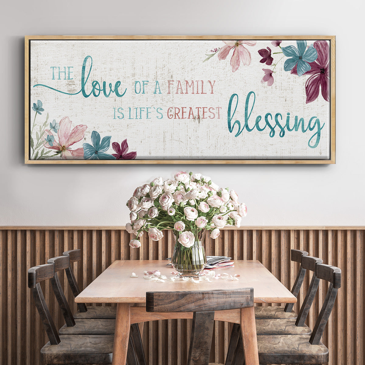 Family Blessing - Floater Framed Canvas Print