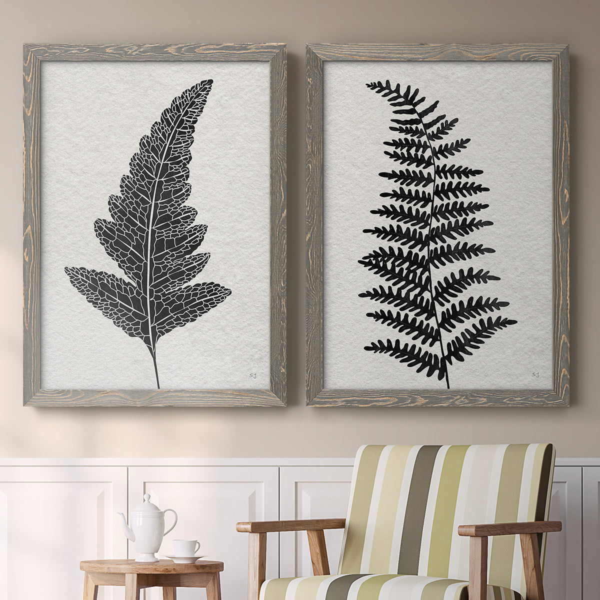 Forest Fern I - Premium Framed Canvas 2 Piece Set - Ready to Hang