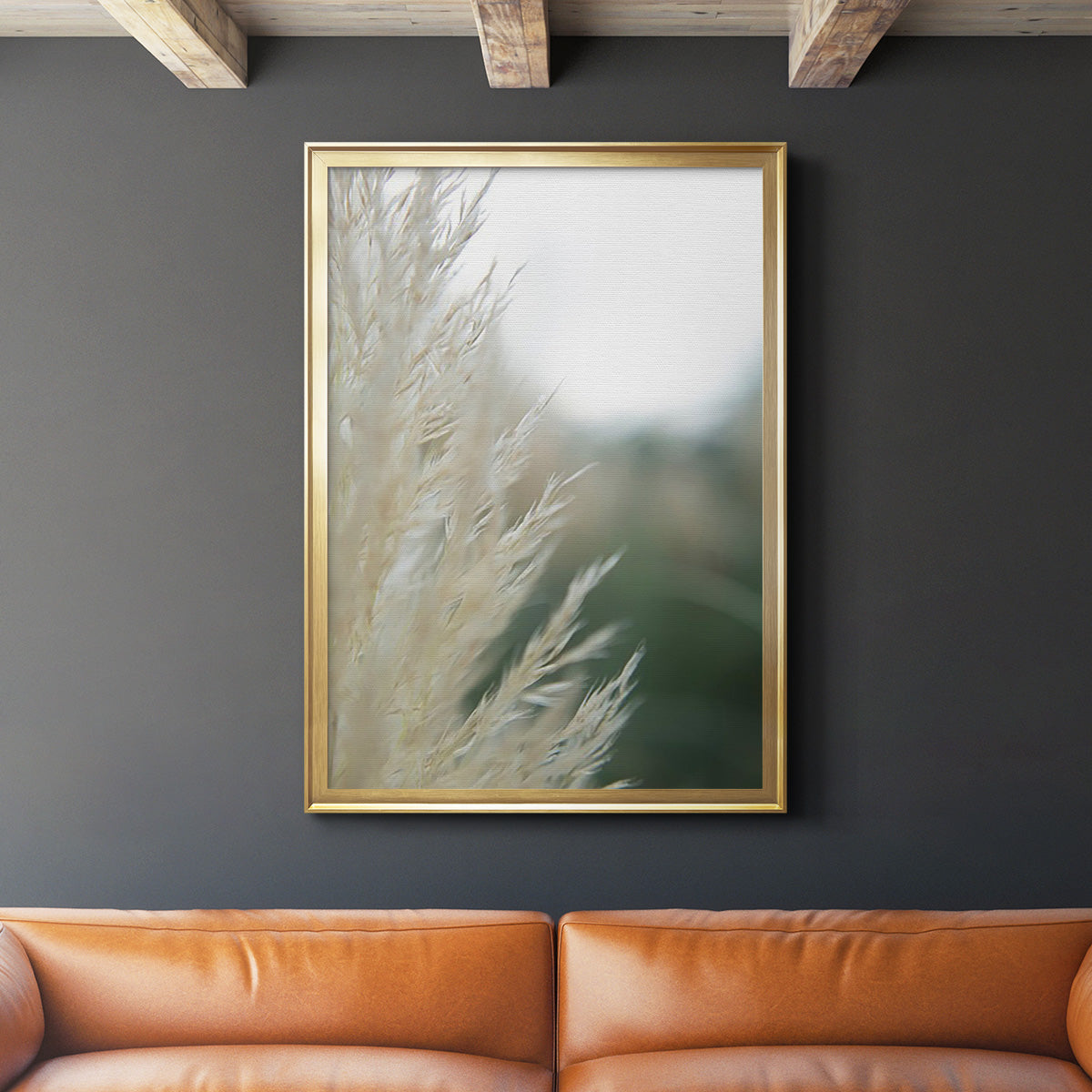 Subtle Grasses I - Modern Framed Canvas Print