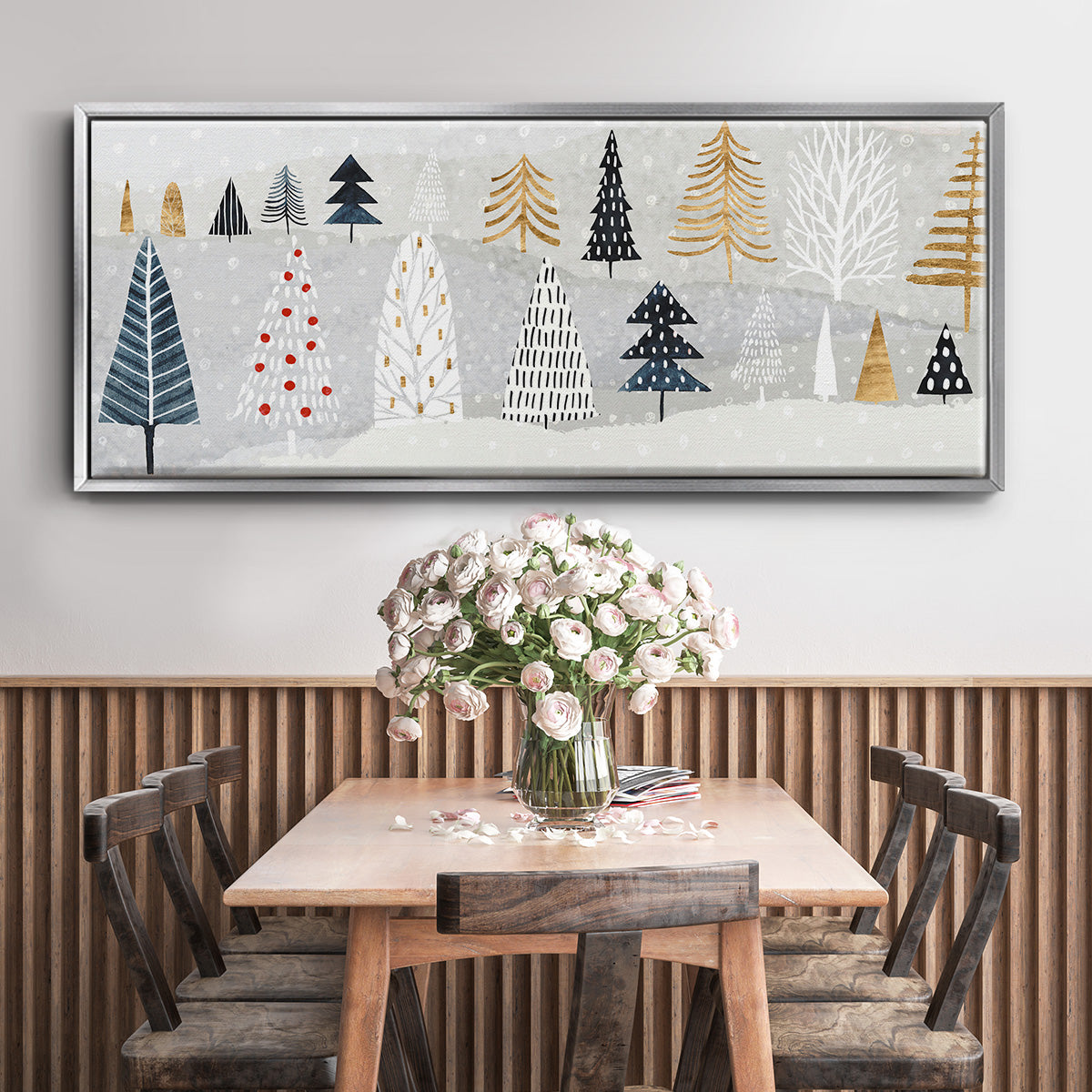 Christmas Chalet Collection D - Floater Framed Canvas Print