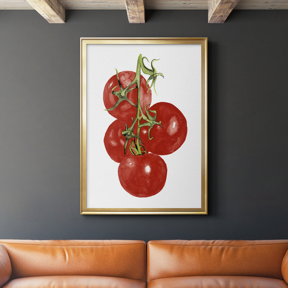 Watercolor Veggie IV - Modern Framed Canvas Print