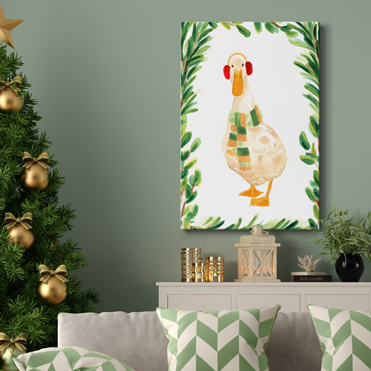 Merry Quackmas Collection B Premium Gallery Wrapped Canvas - Ready to Hang