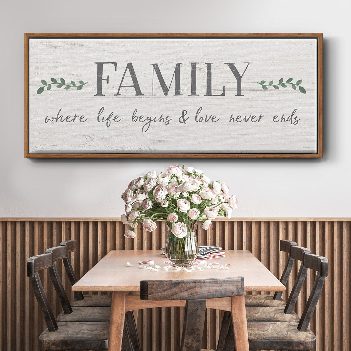 Love Never Ends - Floater Framed Canvas Print