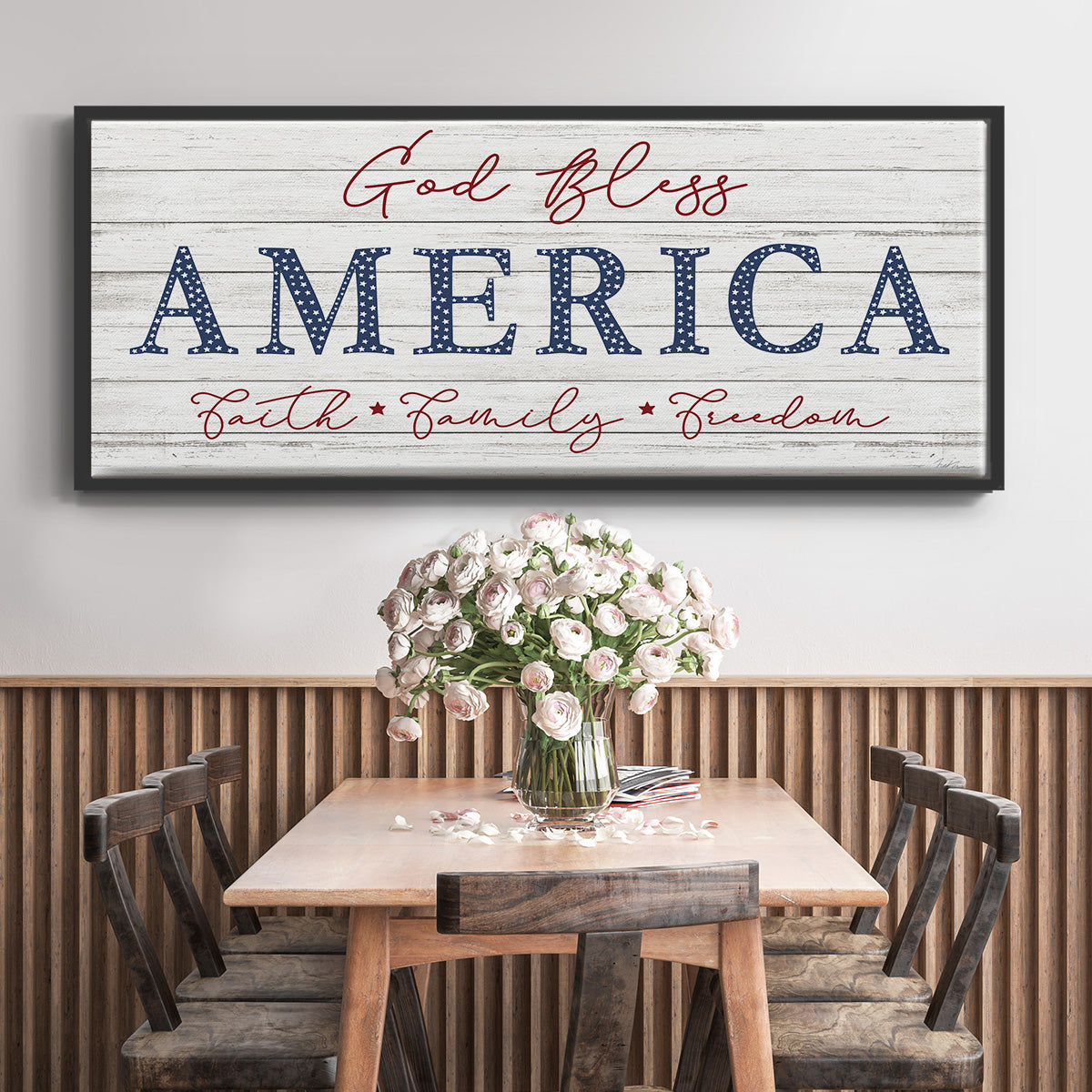 God Bless America - Floater Framed Canvas Print