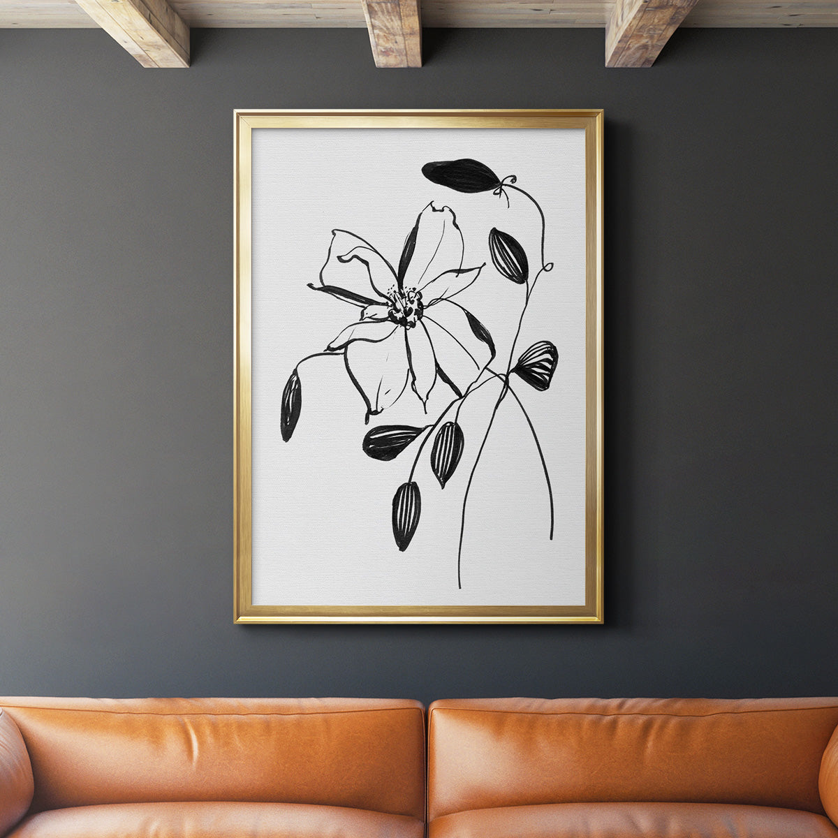 Wild Clematis II - Modern Framed Canvas Print