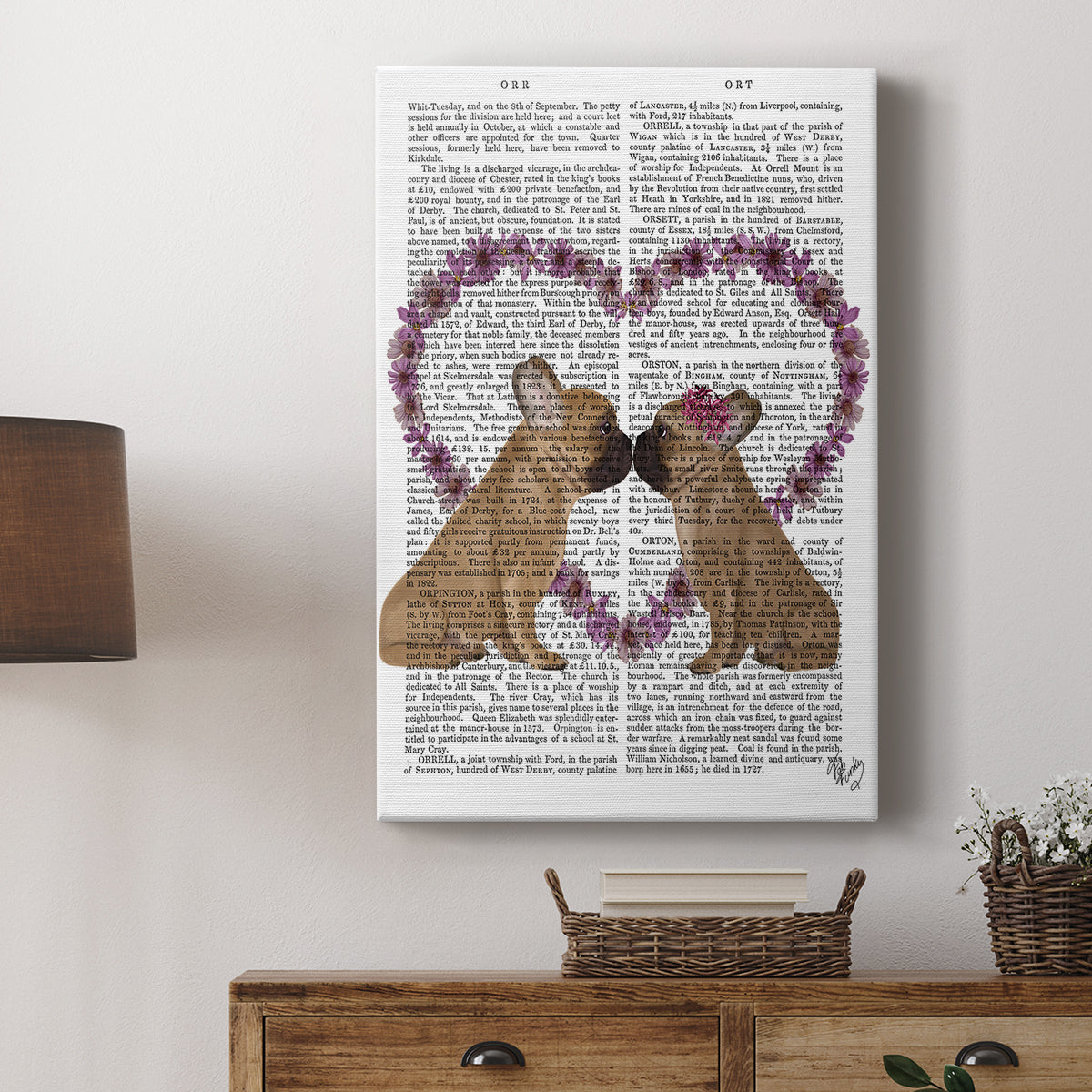 French Kiss and Flower Heart - Canvas Art Print