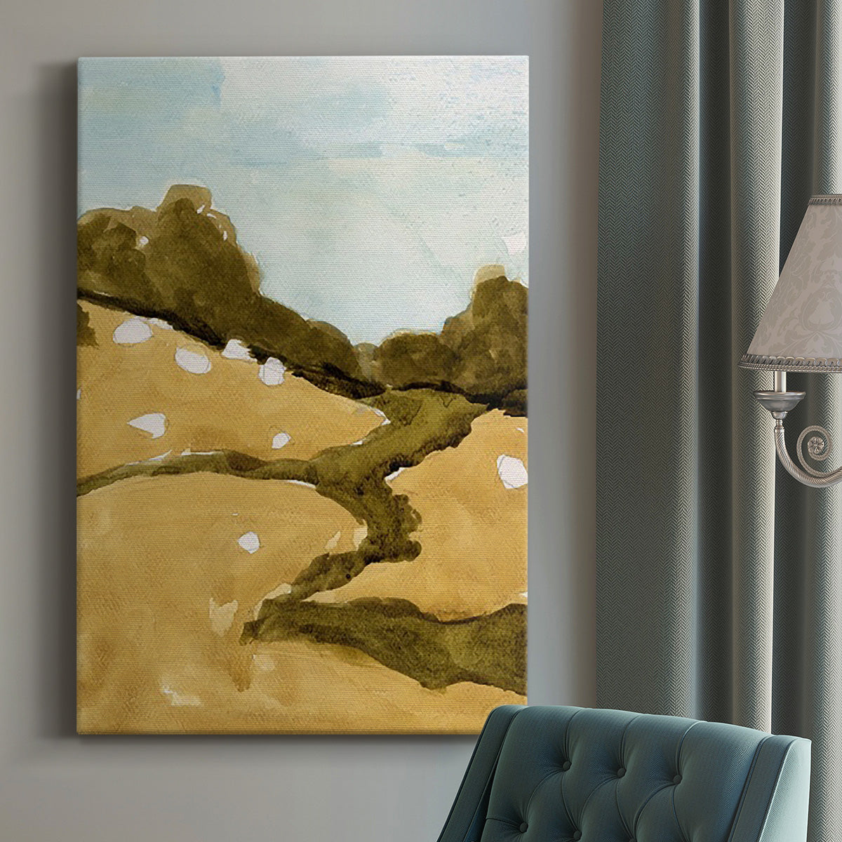 Scattered Sheep II Premium Gallery Wrapped Canvas - Ready to Hang