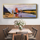 Breakwater at Trouville, Low Tide, 1870 - Floater Framed Canvas Print