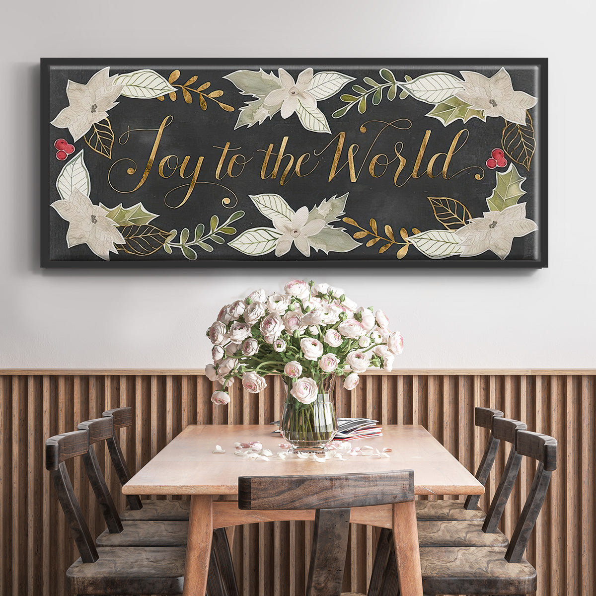 Gilded Christmas Collection D - Floater Framed Canvas Print