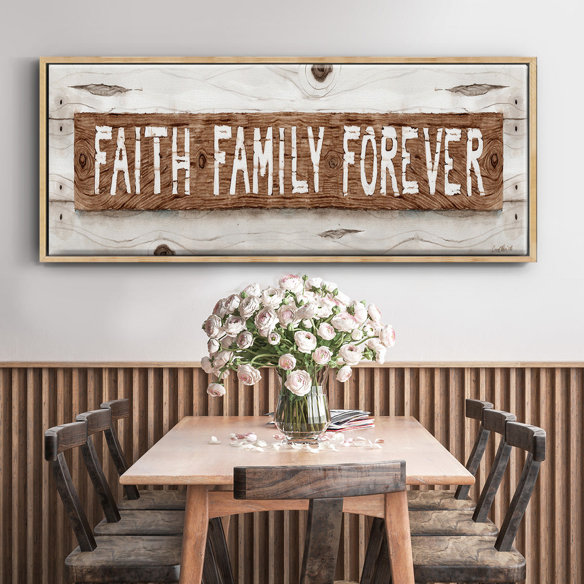 Faith Family Forever - Floater Framed Canvas Print