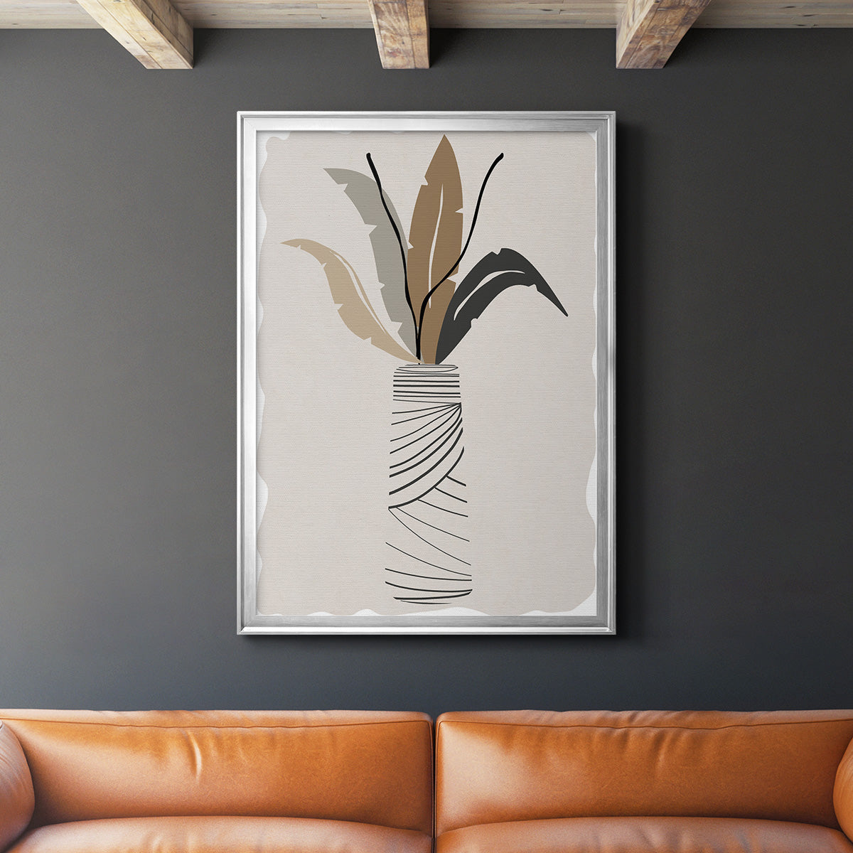 Palm Arrangement II - Modern Framed Canvas Print
