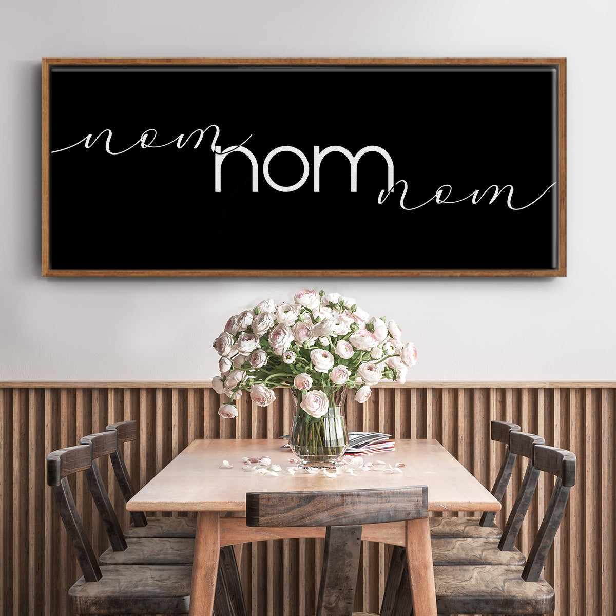 Nom Nom Nom - Floater Framed Canvas Print
