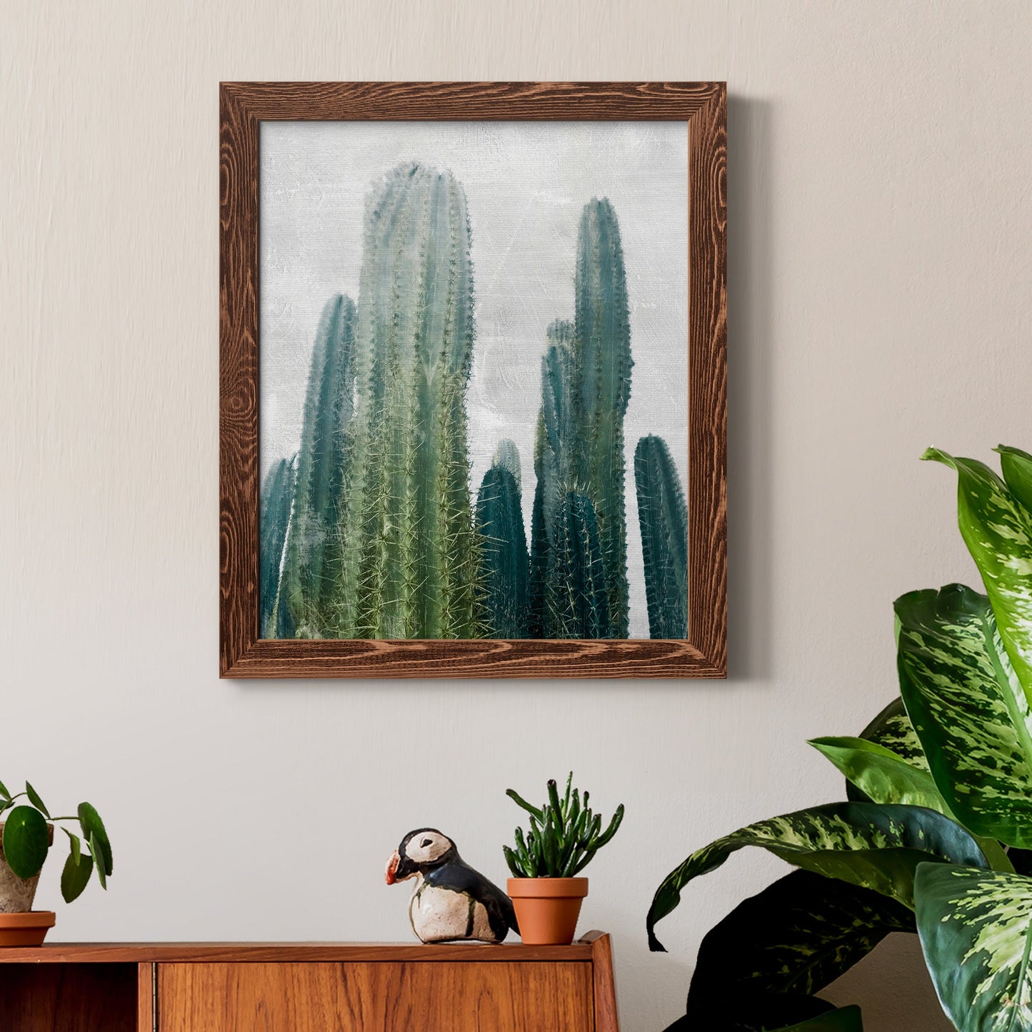 Aruba Cacti I - Premium Canvas Framed in Barnwood - Ready to Hang