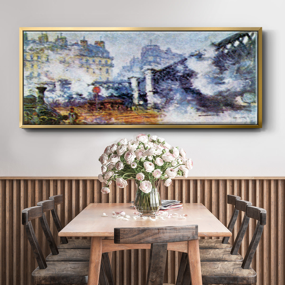 The Europe Bridge Saint Lazare Station in Paris - Floater Framed Canvas Print