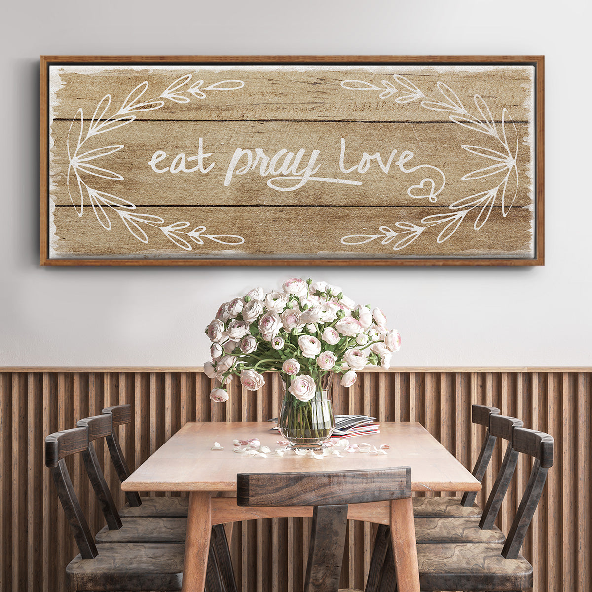 Eat, Pray, Love - Floater Framed Canvas Print