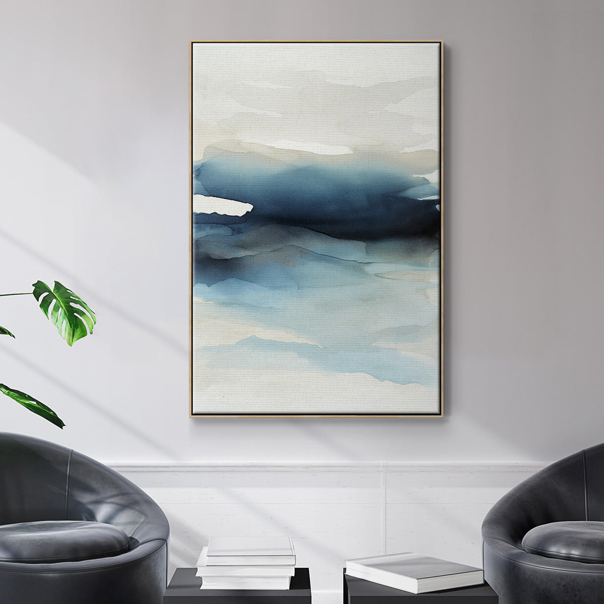 Waves II - Framed Premium Gallery Wrapped Canvas L Frame - Ready to Hang