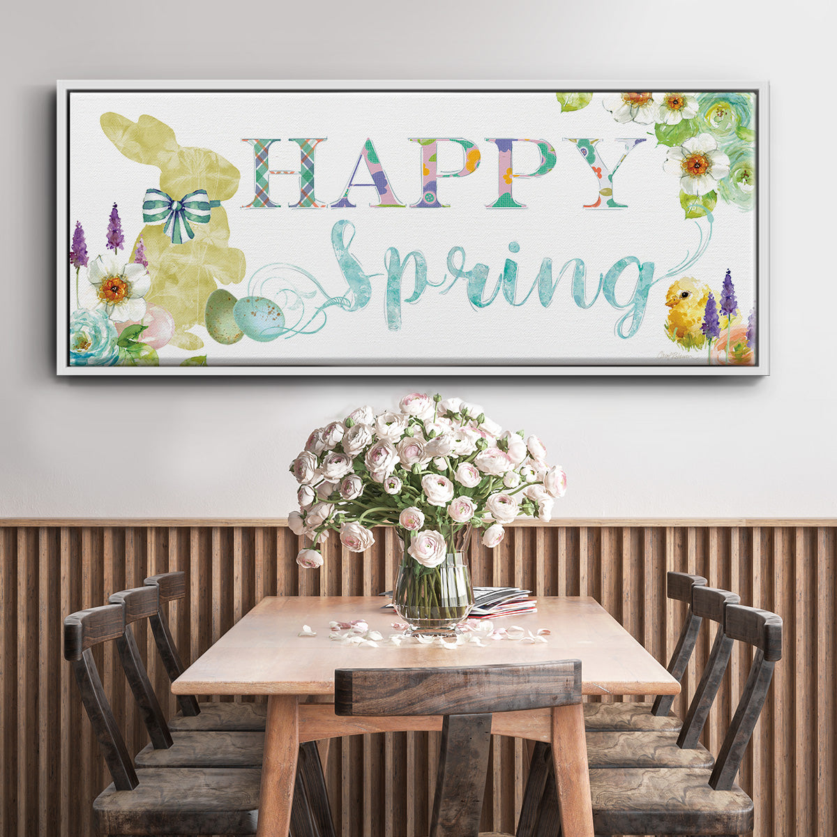 Happy Spring - Floater Framed Canvas Print