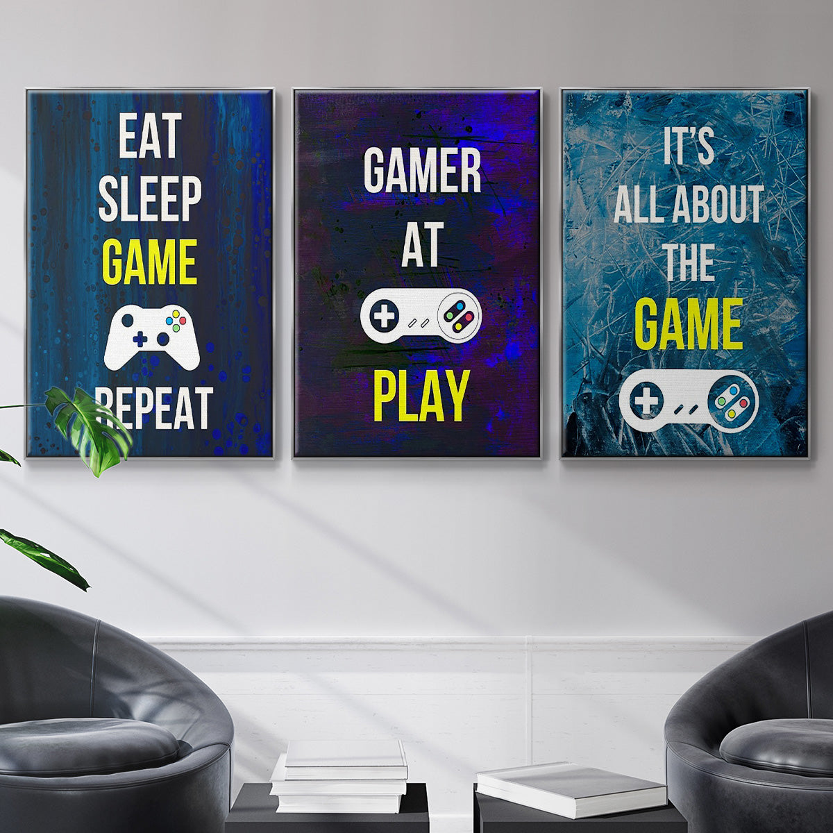 Gamer at Play IV - Floater Framed Canvas Set