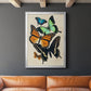 Collaged Butterflies I - Modern Framed Canvas Print