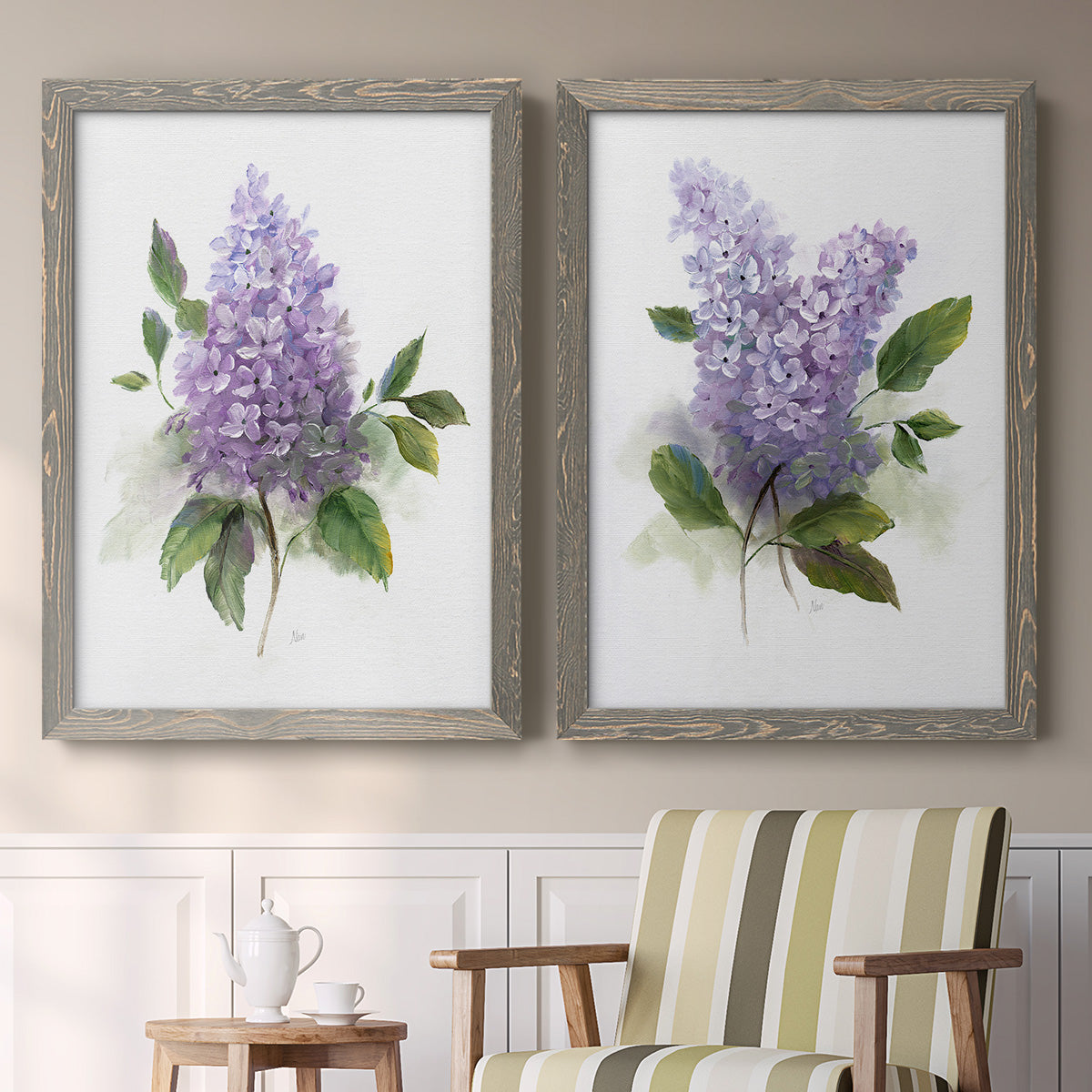 Lilac Romance I - Premium Framed Canvas 2 Piece Set - Ready to Hang