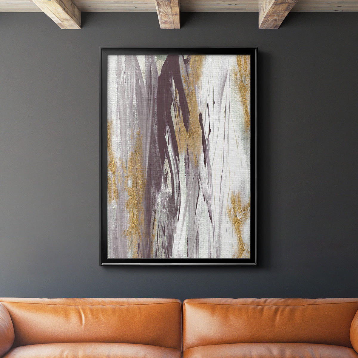 Tumultuous Amethyst I - Modern Framed Canvas Print