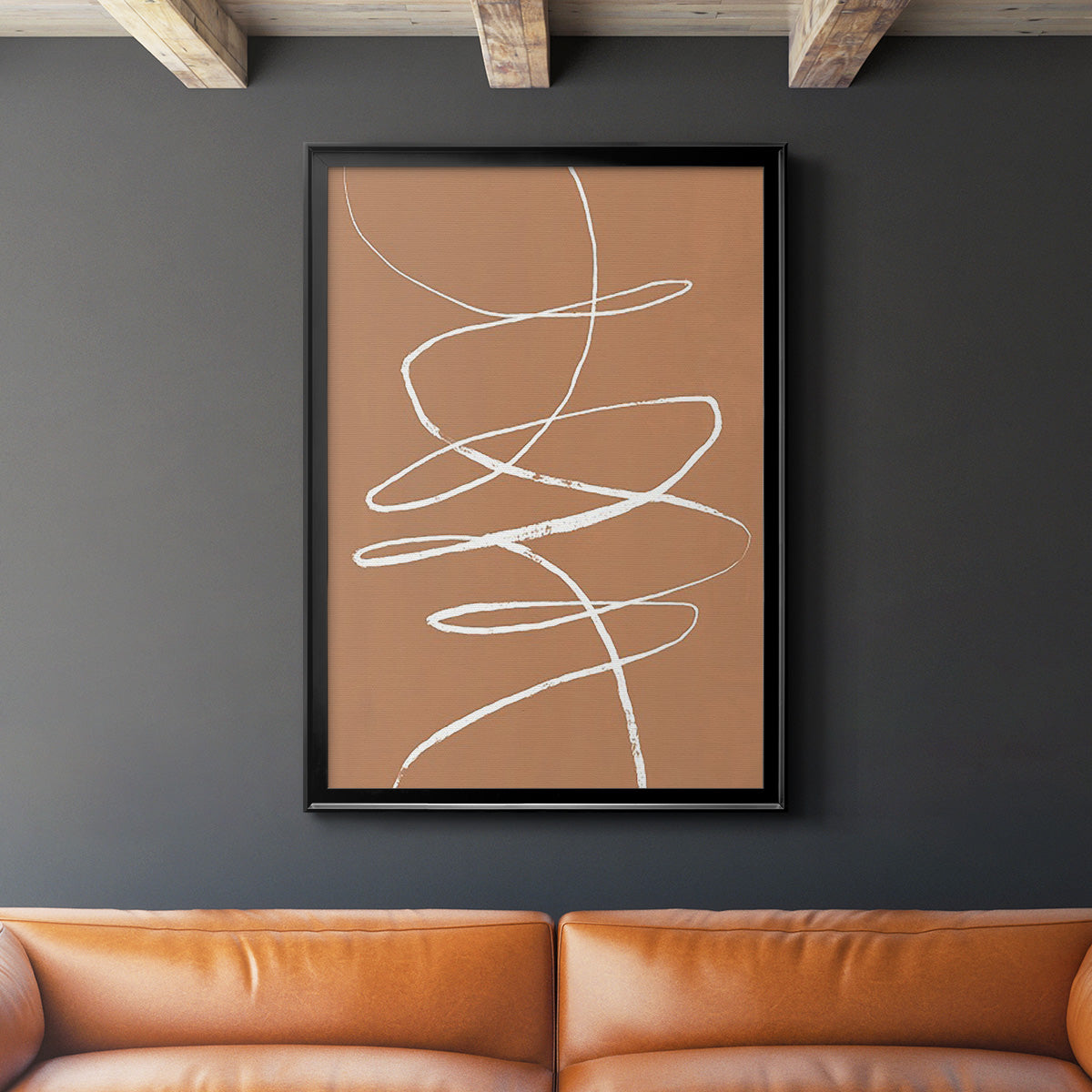 Terracotta Drift II - Modern Framed Canvas Print