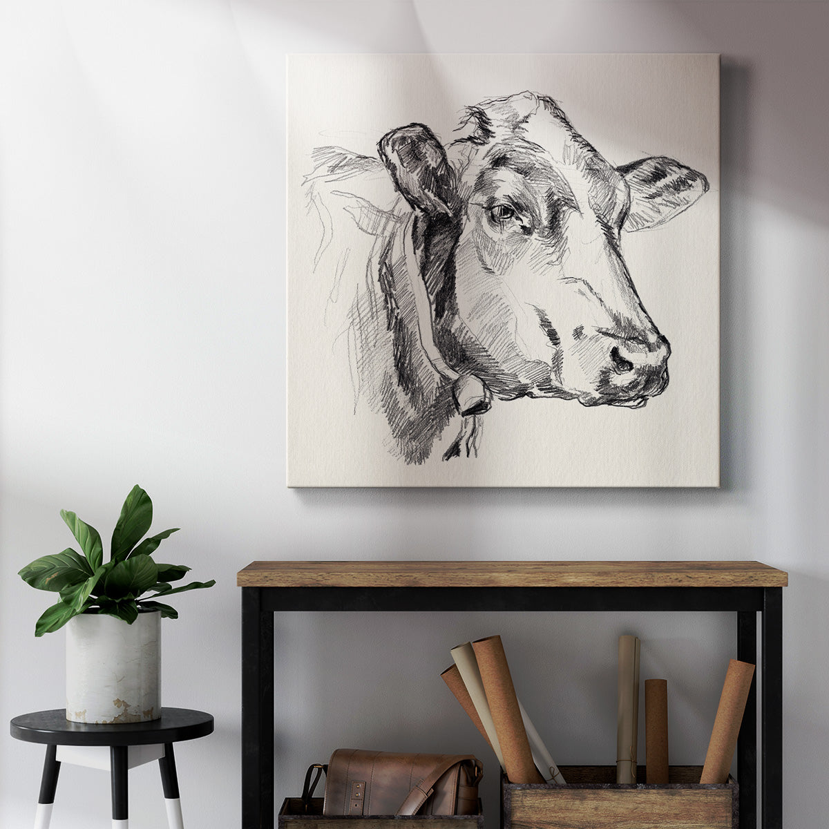 Holstein Portrait Sketch I - Canvas Art Print