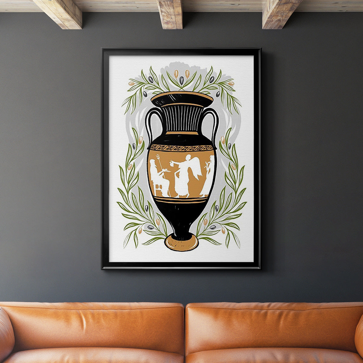 Greek Vases II - Modern Framed Canvas Print