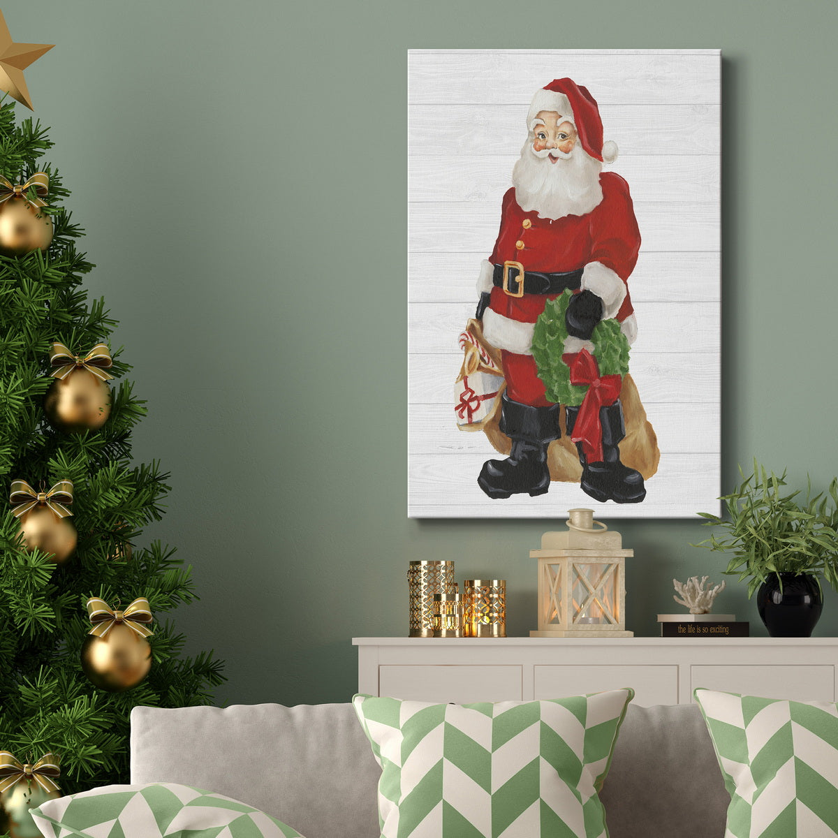 Nostalgic Santa I Premium Gallery Wrapped Canvas - Ready to Hang