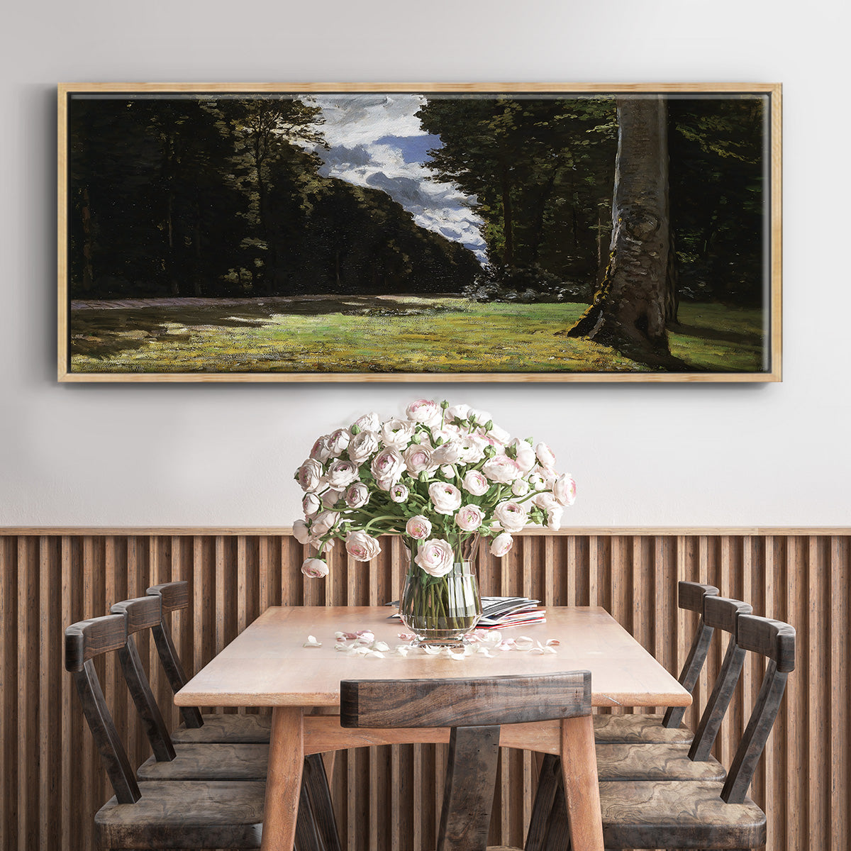 The Road of Chailly in the Fontainbleau Forest, 1865 - Floater Framed Canvas Print