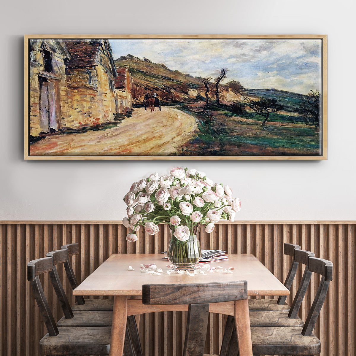 The Road in Giverny, 1885 - Floater Framed Canvas Print