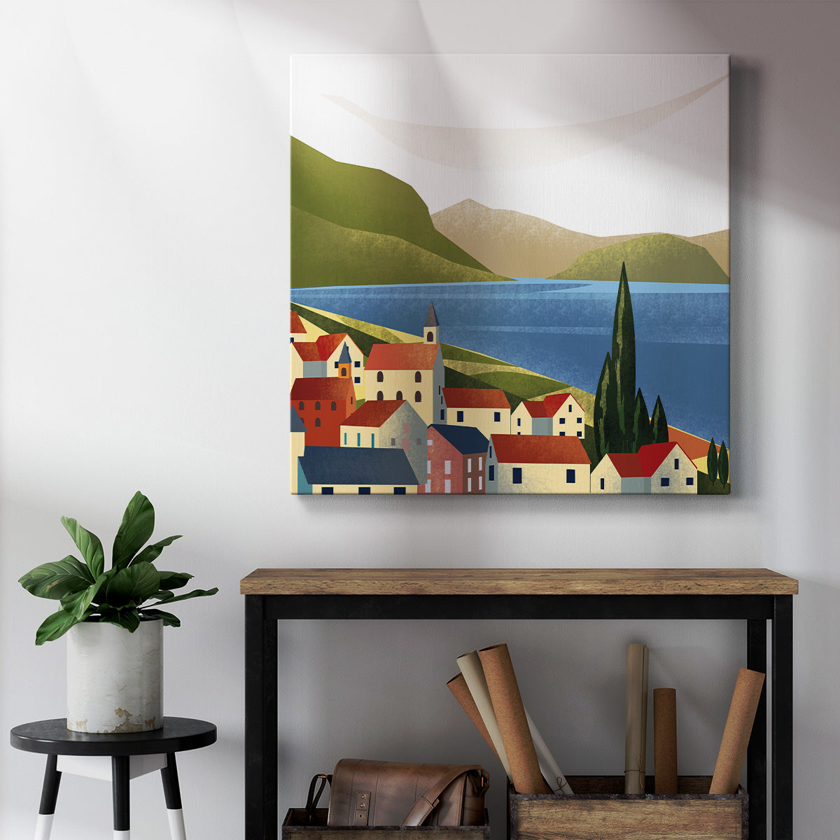 Illustrated Italian Landscape & Nature VIII-Premium Gallery Wrapped Canvas - Ready to Hang