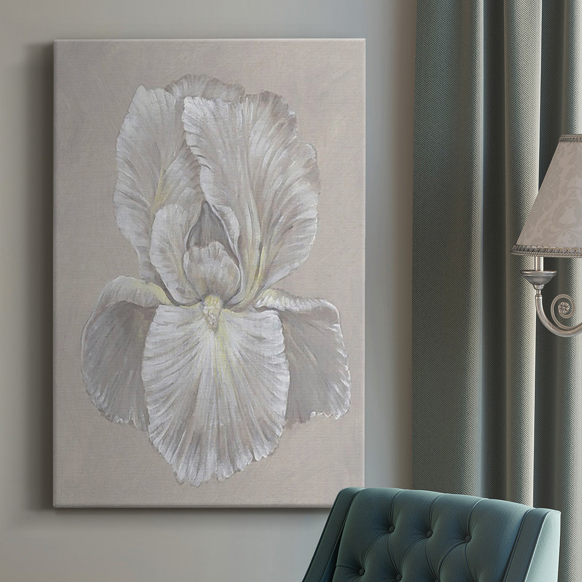 White Iris I Premium Gallery Wrapped Canvas - Ready to Hang