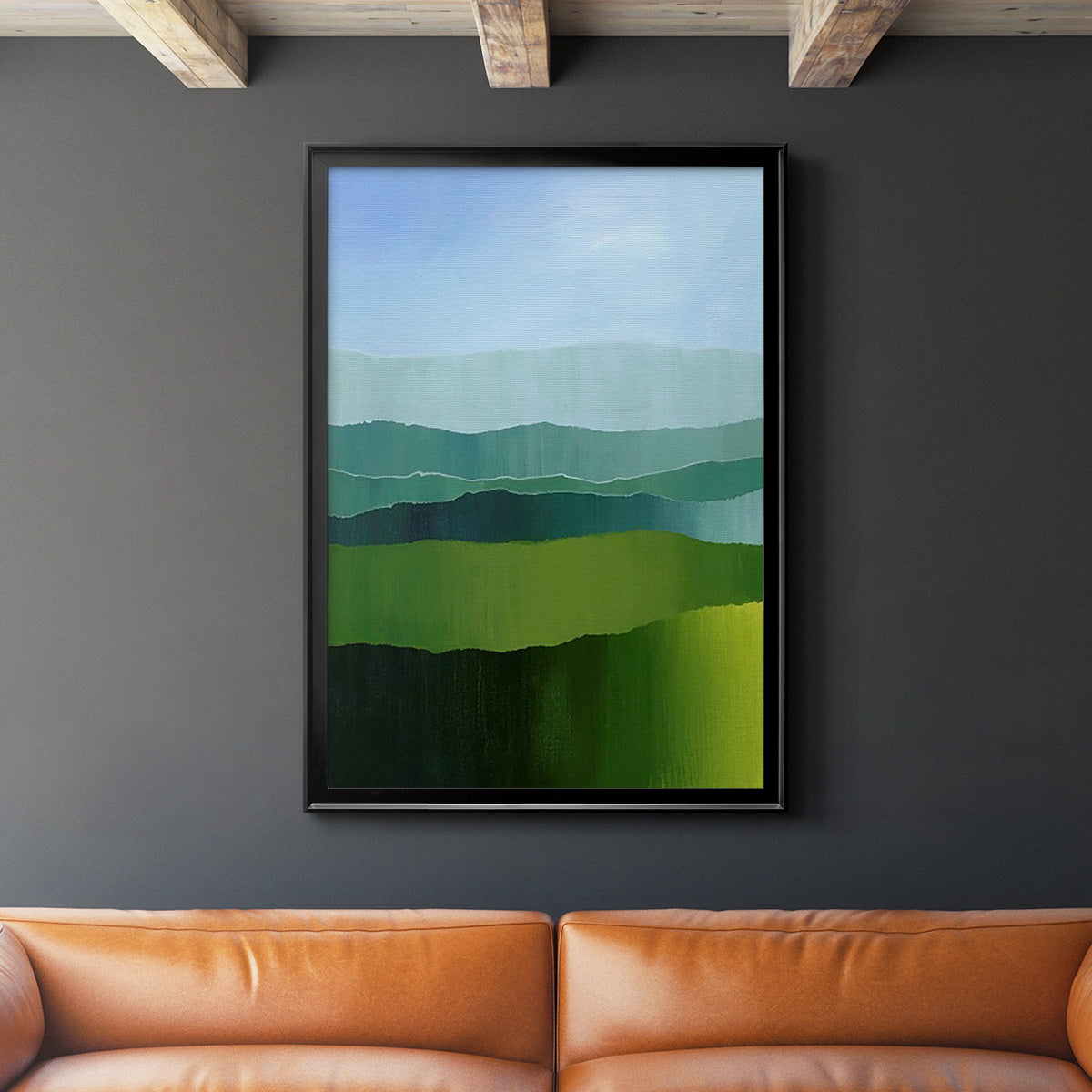 Blue Ridge Fade I - Modern Framed Canvas Print