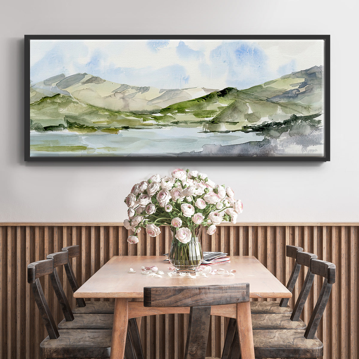 Serene Mountains I - Floater Framed Canvas Print