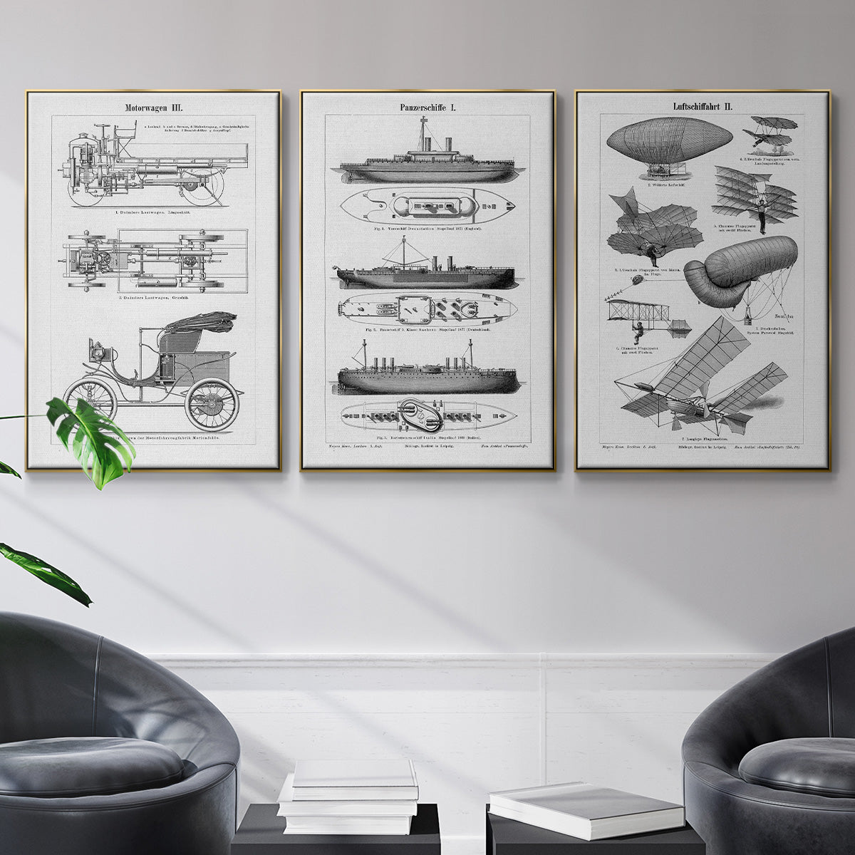 Industrial Flight - Floater Framed Canvas Set