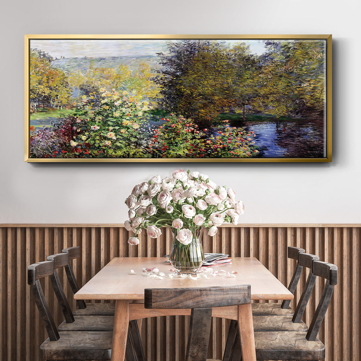 The Corner of the Garden at Montgeron, 1876 - Floater Framed Canvas Print