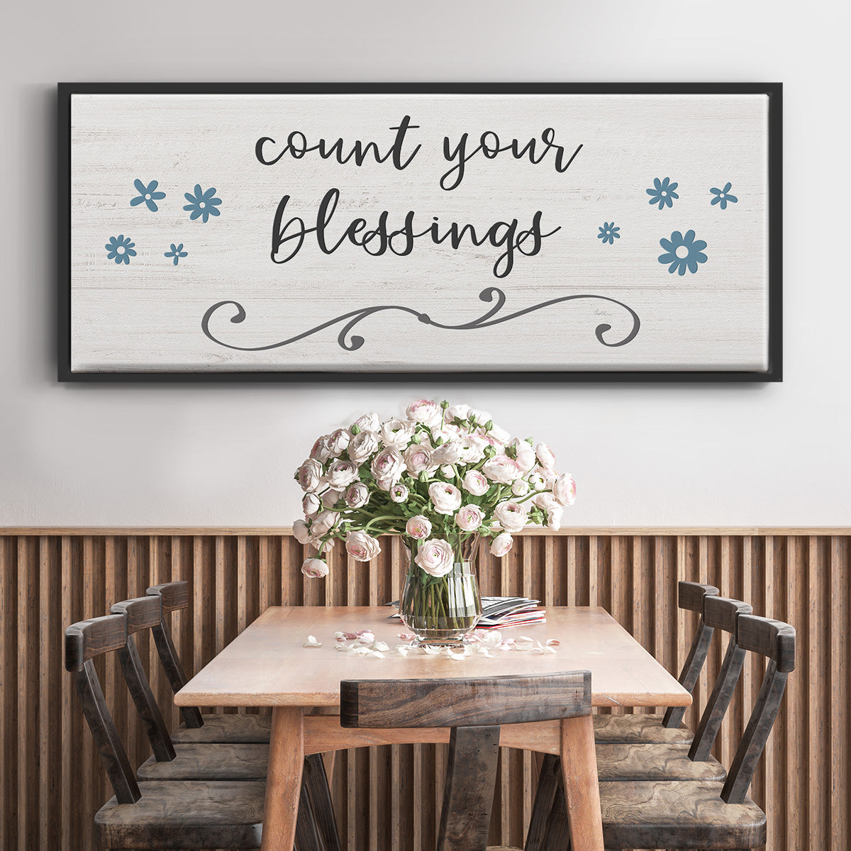 Count Blessings - Floater Framed Canvas Print