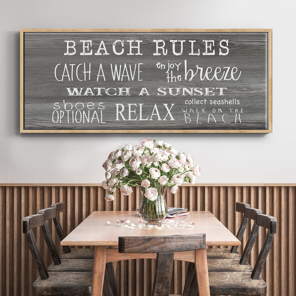 Beach Rules - Floater Framed Canvas Print