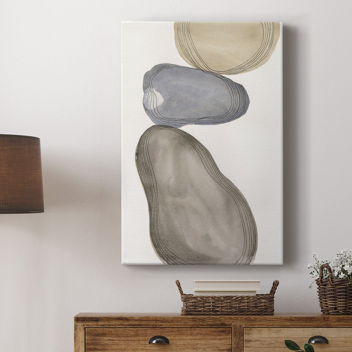 River Rocks Contour II - Canvas Art Print